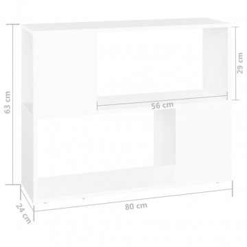 Comodă TV, alb, 80x24x63 cm, PAL - Img 6