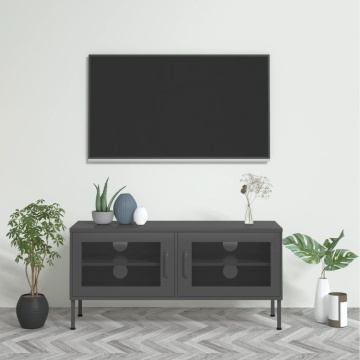 Comodă TV, antracit, 105x35x50 cm, oțel - Img 1