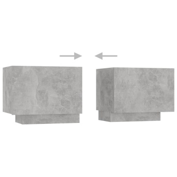 Comodă TV cu lumini LED, gri beton, 300x35x40 cm - Img 7