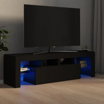 Comodă TV cu lumini LED, negru, 140x36,5x40 cm - Img 1