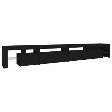 Comodă TV cu lumini LED, negru, 290x36,5x40 cm - Img 6