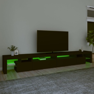 Comodă TV cu lumini LED, negru, 290x36,5x40 cm - Img 4