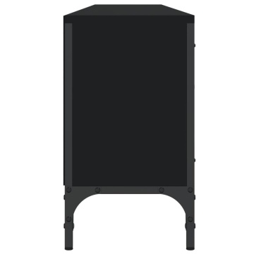 Comodă TV cu sertar, negru, 200x25x44 cm, lemn prelucrat - Img 6