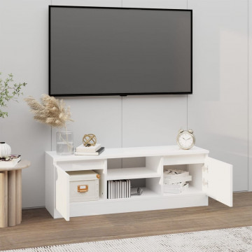 Comodă TV cu ușă, alb, 102x30x36 cm - Img 3