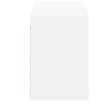 Comodă TV de perete cu lumini LED, alb, 130x31x45 cm - Img 6