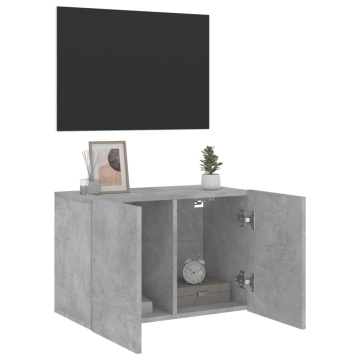 Comodă TV de perete, gri beton, 60x30x41 cm - Img 4