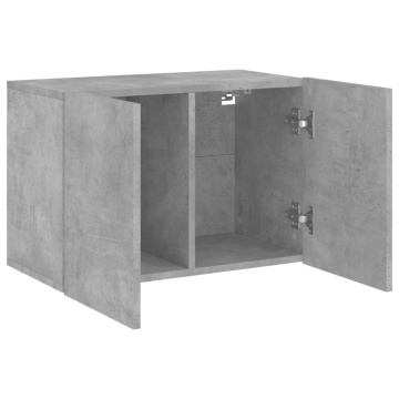 Comodă TV de perete, gri beton, 60x30x41 cm - Img 8
