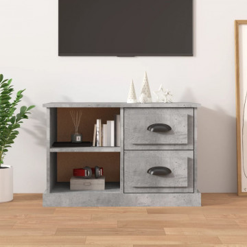 Comodă TV, gri beton, 73x35,5x47,5 cm, lemn prelucrat - Img 1