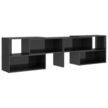 Comodă TV, gri extralucios, 149x30x52 cm, PAL - Img 2