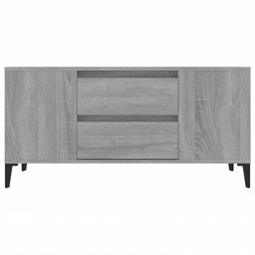 Comodă TV, gri sonoma, 102x44,5x50 cm, lemn prelucrat - Img 5