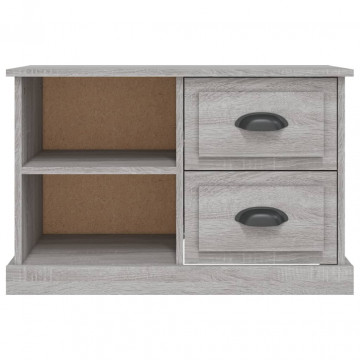 Comodă TV, gri sonoma, 73x35,5x47,5 cm, lemn prelucrat - Img 5