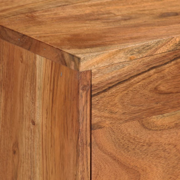 Comodă TV, maro miere & gri, 110x30x50 cm, lemn masiv de acacia - Img 5