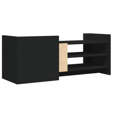 Comodă TV, negru, 100x35x40 cm, lemn prelucrat - Img 5