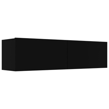 Comodă TV, negru, 120 x 30 x 30 cm, lemn prelucrat - Img 2