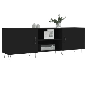 Comodă TV, negru, 150x30x50 cm, lemn compozit - Img 3