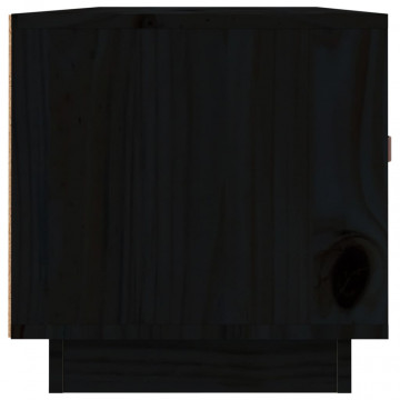 Comodă TV, negru, 80x34x35 cm, lemn masiv de pin - Img 7