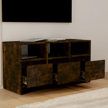 Comodă TV, stejar afumat, 102x37,5x52,5 cm, PAL - Img 3