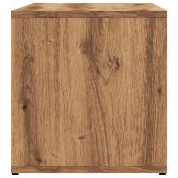 Comodă TV, stejar artizanal, 80x34x35,5 cm, lemn prelucrat - Img 8