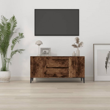 Comodă TV, stejar fumuriu, 102x44,5x50 cm, lemn prelucrat - Img 3