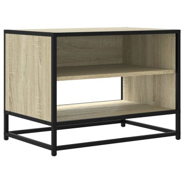 Comodă TV, stejar sonoma, 61x40x46 cm, lemn prelucrat și metal - Img 2