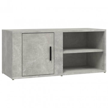 Comode TV, 2 buc., gri beton, 80x31,5x36 cm, lemn prelucrat - Img 5
