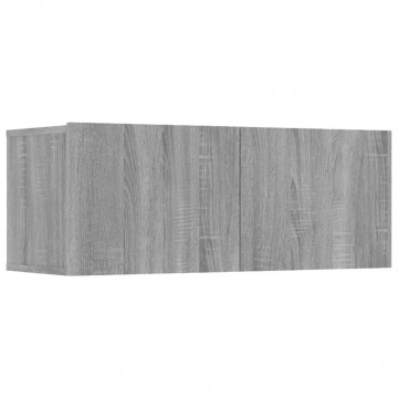 Comode TV, 4 buc., gri sonoma, 80x30x30 cm, lemn prelucrat - Img 6