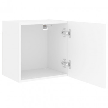 Comode TV de perete, 2 buc., alb, 40,5x30x40 cm, lemn prelucrat - Img 6