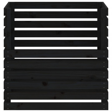 Compostor, negru, 80x80x78 cm, lemn masiv de pin - Img 8