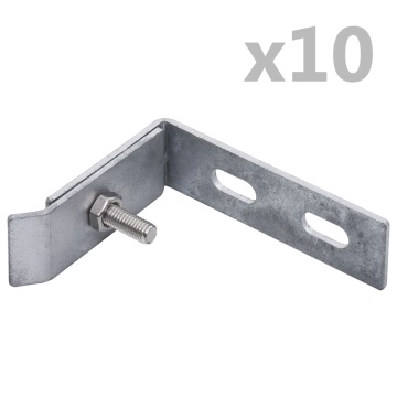 Conector de colț de perete, 10 seturi, argintiu - Img 1