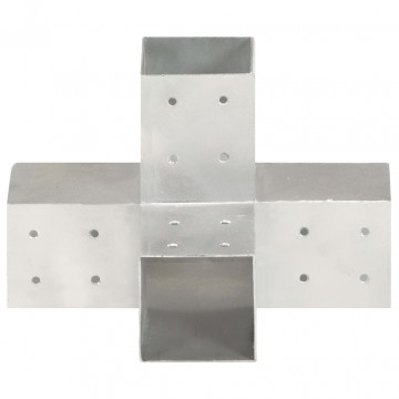 Conectori de grindă, formă X, 4 buc, 81x81 mm, metal galvanizat - Img 3