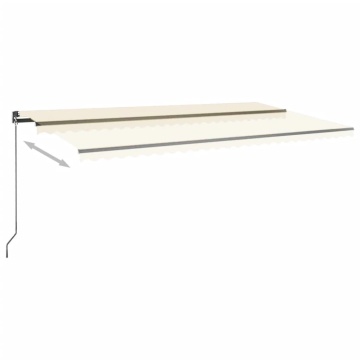 Copertină automată cu LED & senzor vânt, crem, 600x300 cm - Img 8