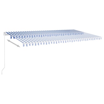 Copertină automată cu senzor vânt & LED, albastru & alb, 6x3 m - Img 3