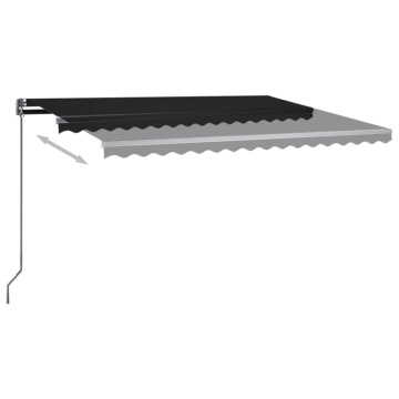 Copertină automată cu senzor vânt & LED, antracit, 400x300 cm - Img 8