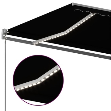 Copertină automată cu senzor vânt & LED, antracit, 400x350 cm - Img 5
