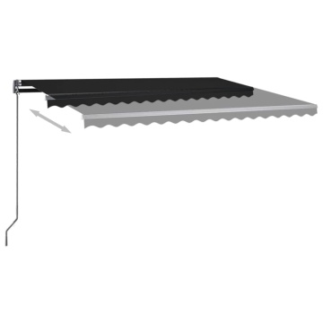 Copertină automată cu senzor vânt & LED, antracit, 450x300 cm - Img 8