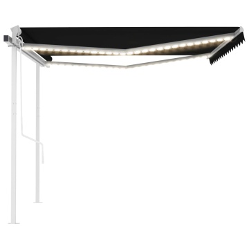 Copertină automată cu senzor vânt & LED, antracit, 4x3,5 m - Img 8