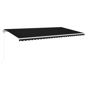 Copertină automată cu senzor vânt & LED, antracit, 600x300 cm - Img 2