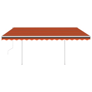 Copertină automată cu senzor vânt&LED, portocaliu/maro, 4,5x3 m - Img 4