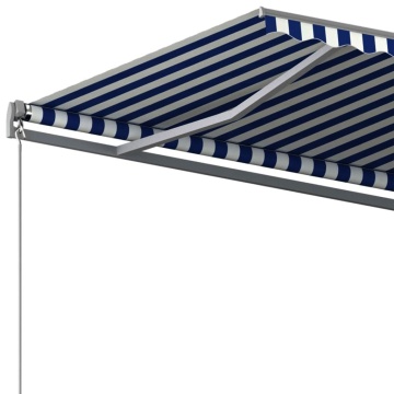 Copertină autonomă retractabilă automat albastru&alb 400x300 cm - Img 5
