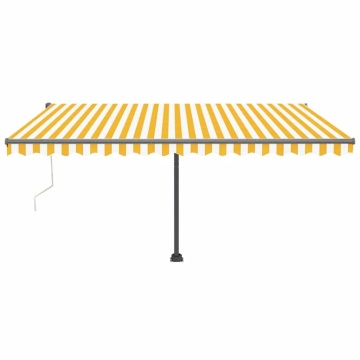 Copertină autonomă retractabilă automat galben&alb 400x300 cm - Img 3