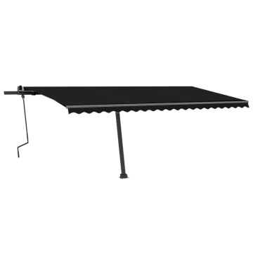 Copertină autonomă retractabilă manual, antracit, 500x300 cm - Img 3