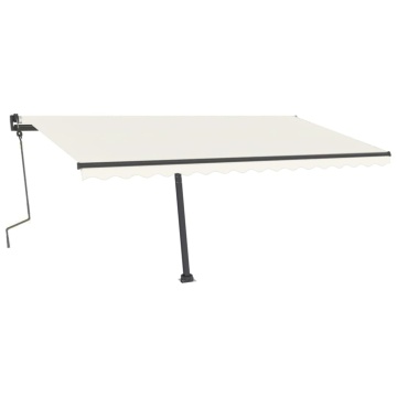 Copertină autonomă retractabilă manual, crem, 400x300 cm - Img 3
