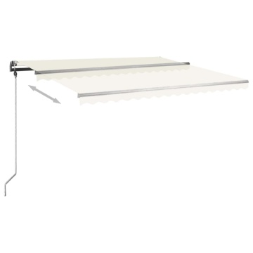 Copertină autonomă retractabilă manual, crem, 400x300 cm - Img 8