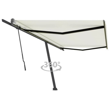 Copertină autonomă retractabilă manual, crem, 500x350 cm - Img 1