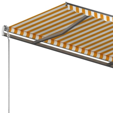 Copertină autonomă retractabilă manual, galben&alb, 350x250 cm - Img 6