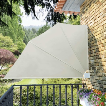 Copertină laterală pliabilă de balcon, crem, 160x240 cm - Img 1