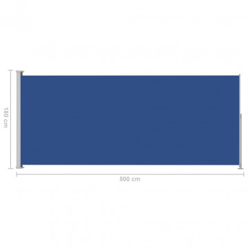 Copertină laterală retractabilă de terasă, albastru, 180x500 cm - Img 6