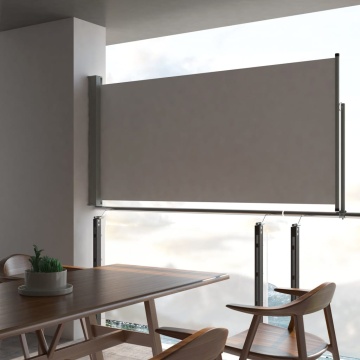 Copertină laterală retractabilă de terasă, gri, 120 x 300 cm - Img 1
