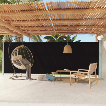 Copertină laterală retractabilă de terasă, negru, 180x600 cm - Img 1