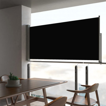 Copertină laterală retractabilă de terasă, negru, 60 x 300 cm - Img 1